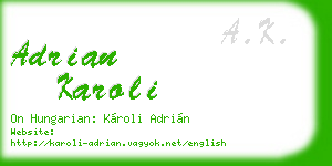 adrian karoli business card